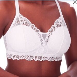 Bali Lace Desire Wire-Free Bra - White 2XL